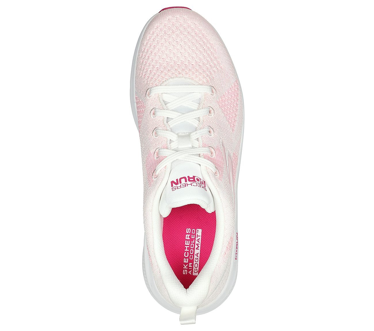 GO RUN ELEVATE, WHITE/PINK Footwear Top View