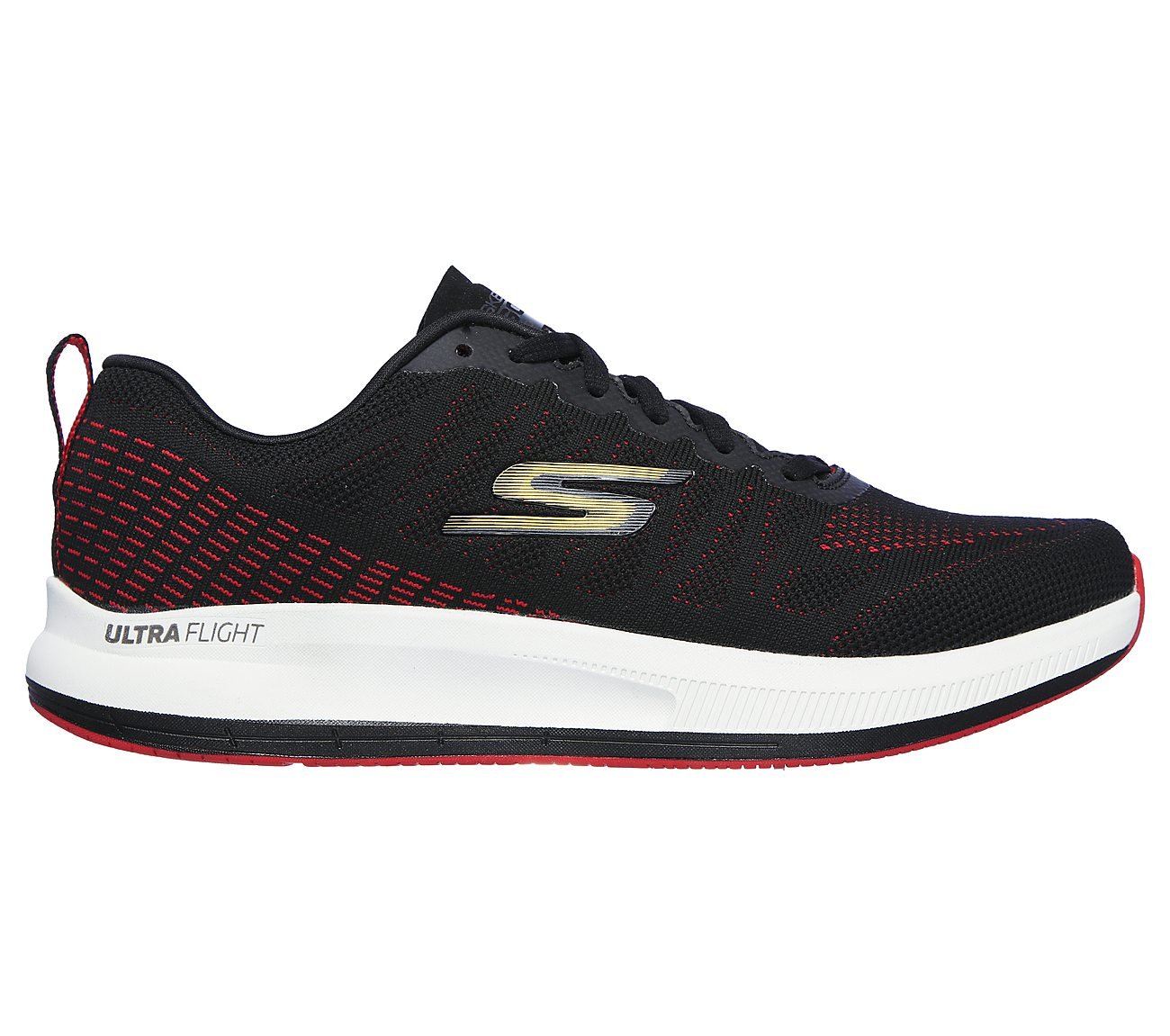 GO RUN PULSE - STRADA, BLACK/RED Footwear Right View