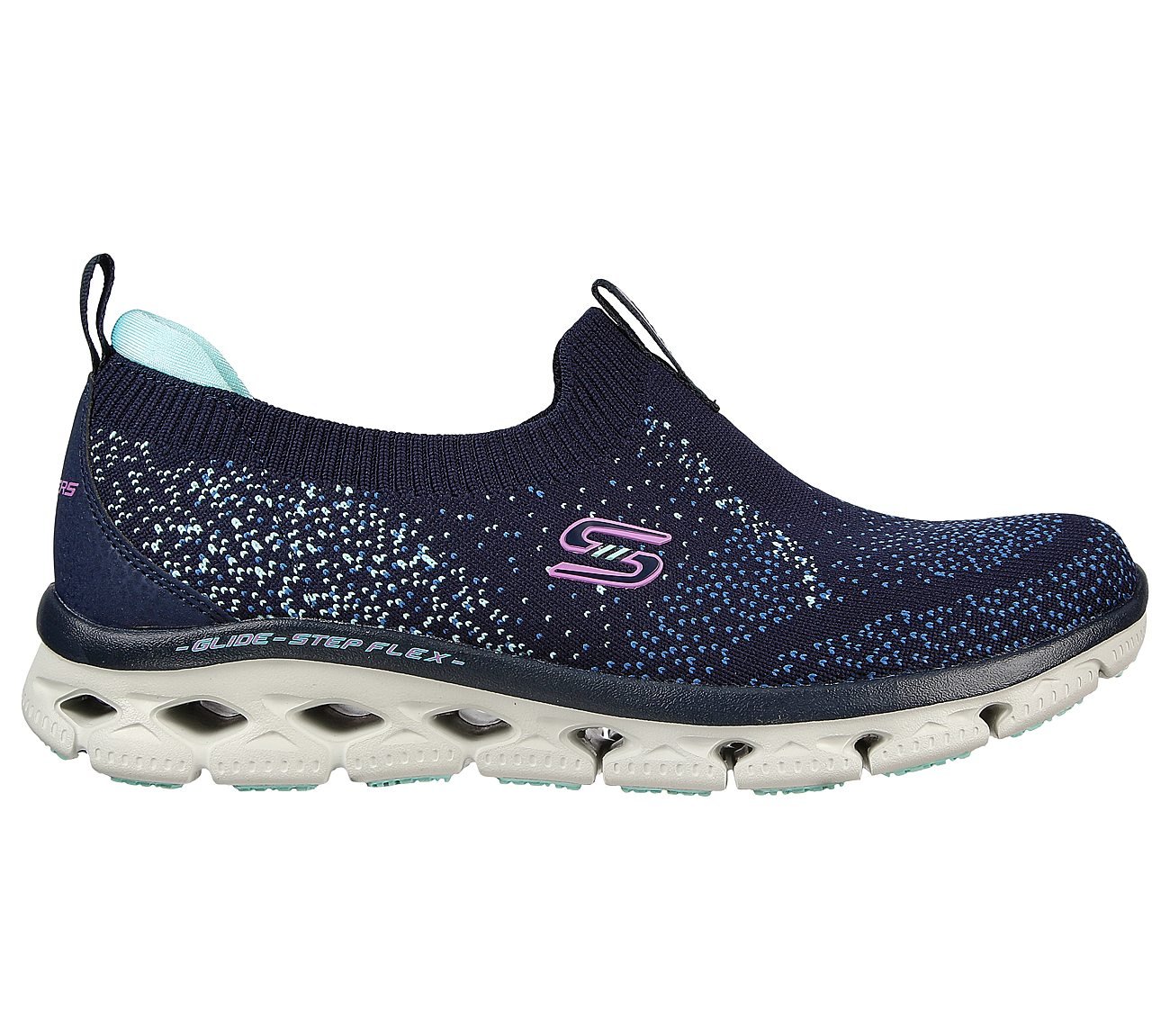 GLIDE-STEP FLEX, NAVY/TURQUOISE Footwear Right View