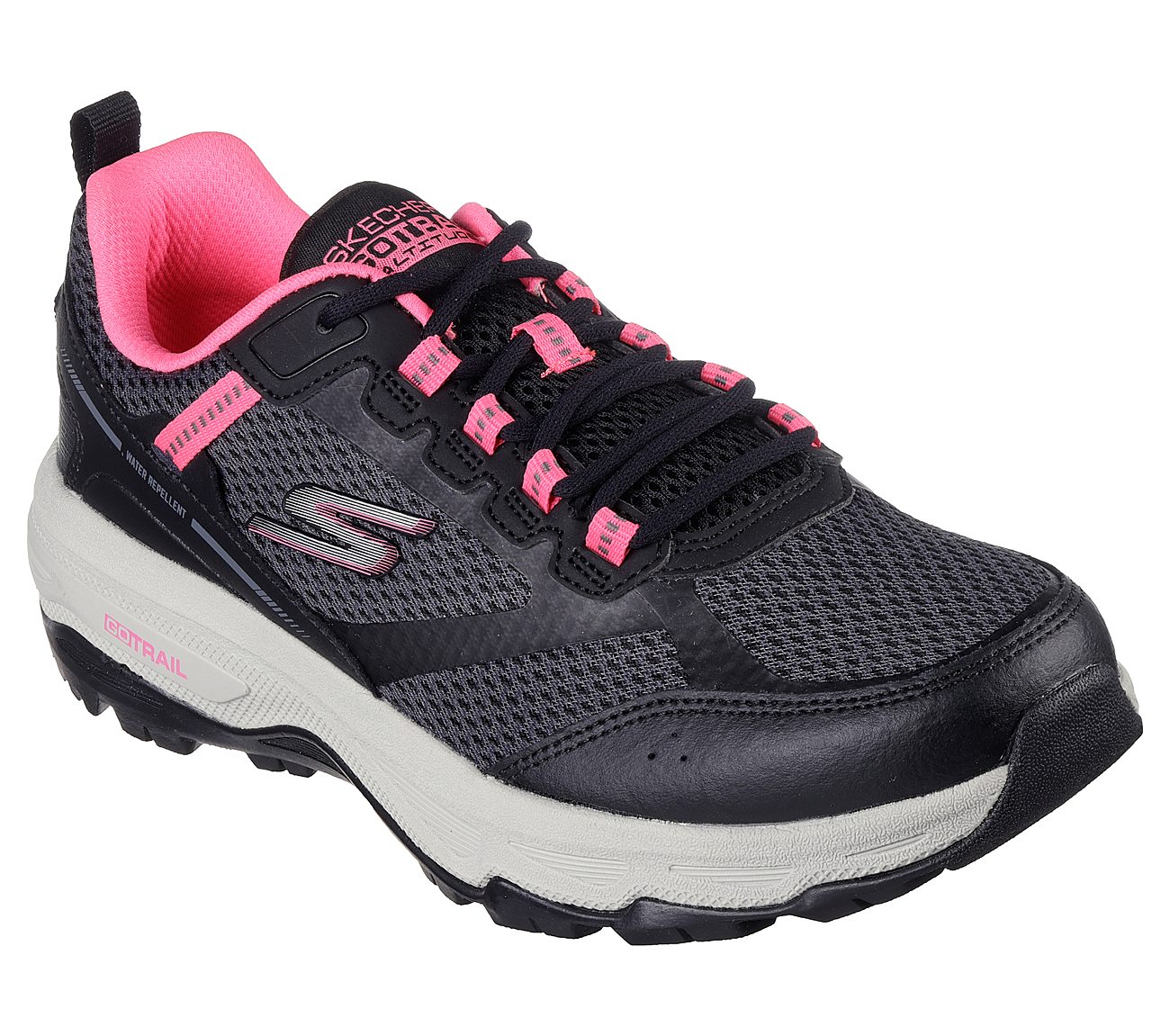 GO RUN TRAIL ALTITUDE, BLACK/PINK Footwear Lateral View