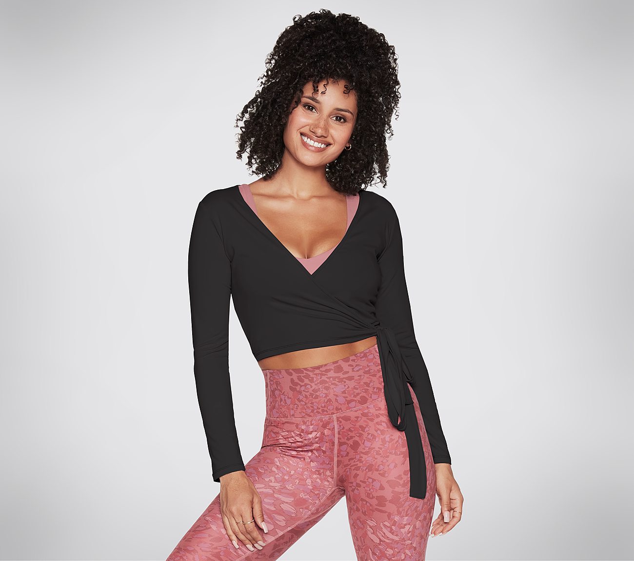 GODRI SERENE WRAP TOP, BBBBLACK Apparels Lateral View