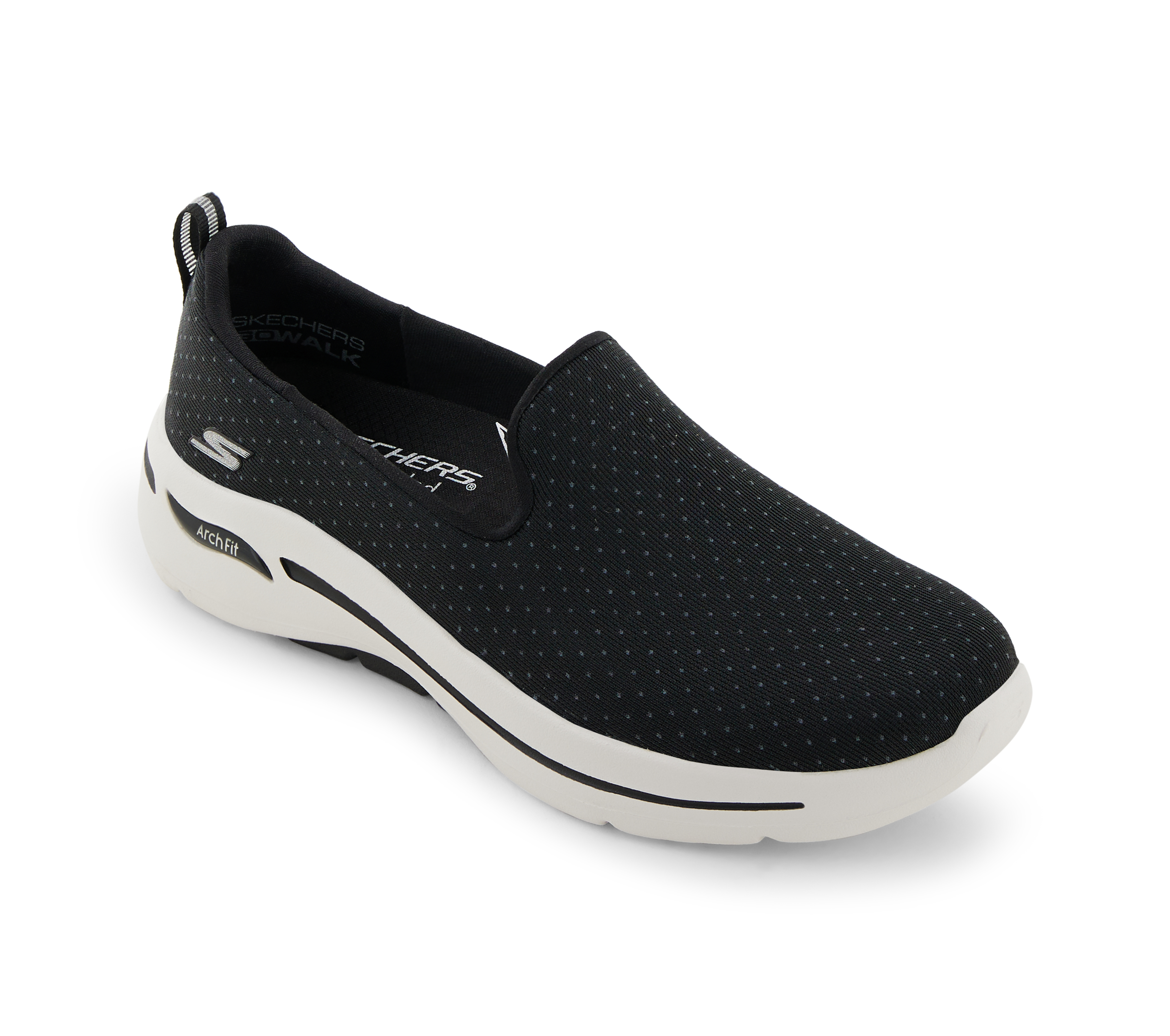 GO WALK ARCH FIT - MORNING ST, BLACK/WHITE Footwear Lateral View