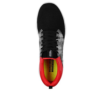 GO RUN FOCUS, BLACK/RED Footwear Top View