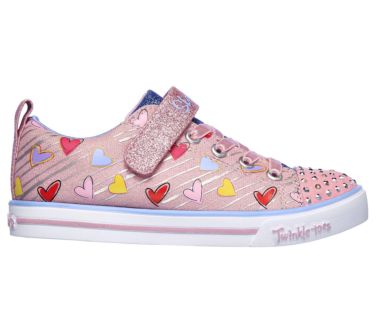 SPARKLE LITE-HEART SKETCH, LIGHT PINK/MULTI Footwear Right View