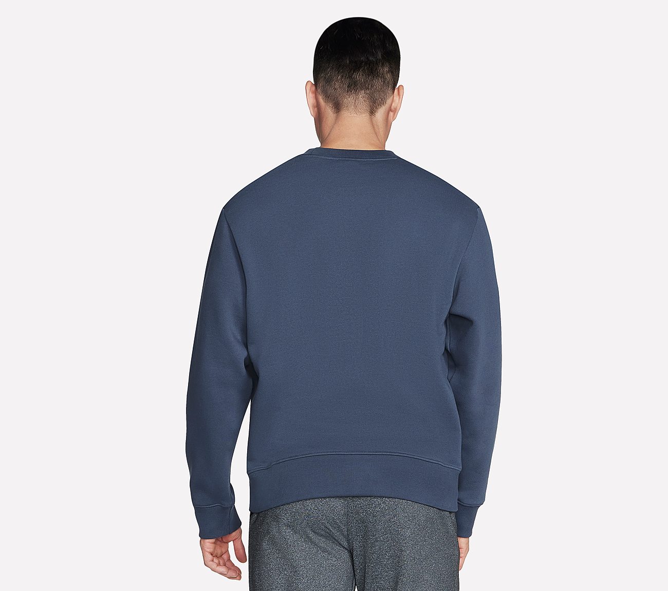 SKECH-SWEATS NY CREW, CHARCOAL/NAVY Apparels Top View