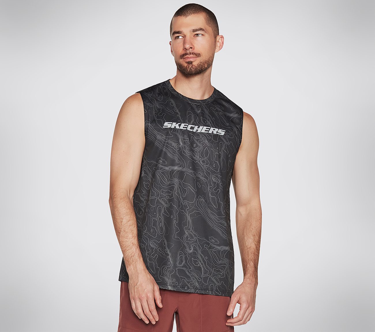 ON THE ROAD TOPO TANK, BLACK/OLIVE Apparels Lateral View