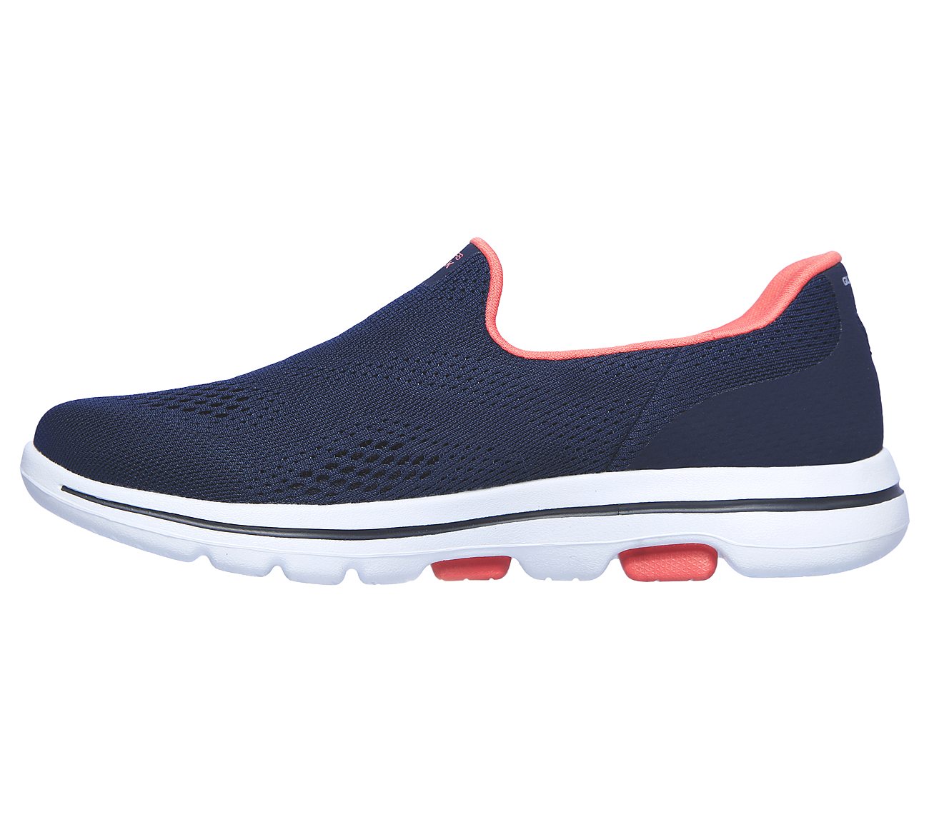 GO WALK 5, NAVY/CORAL Footwear Left View