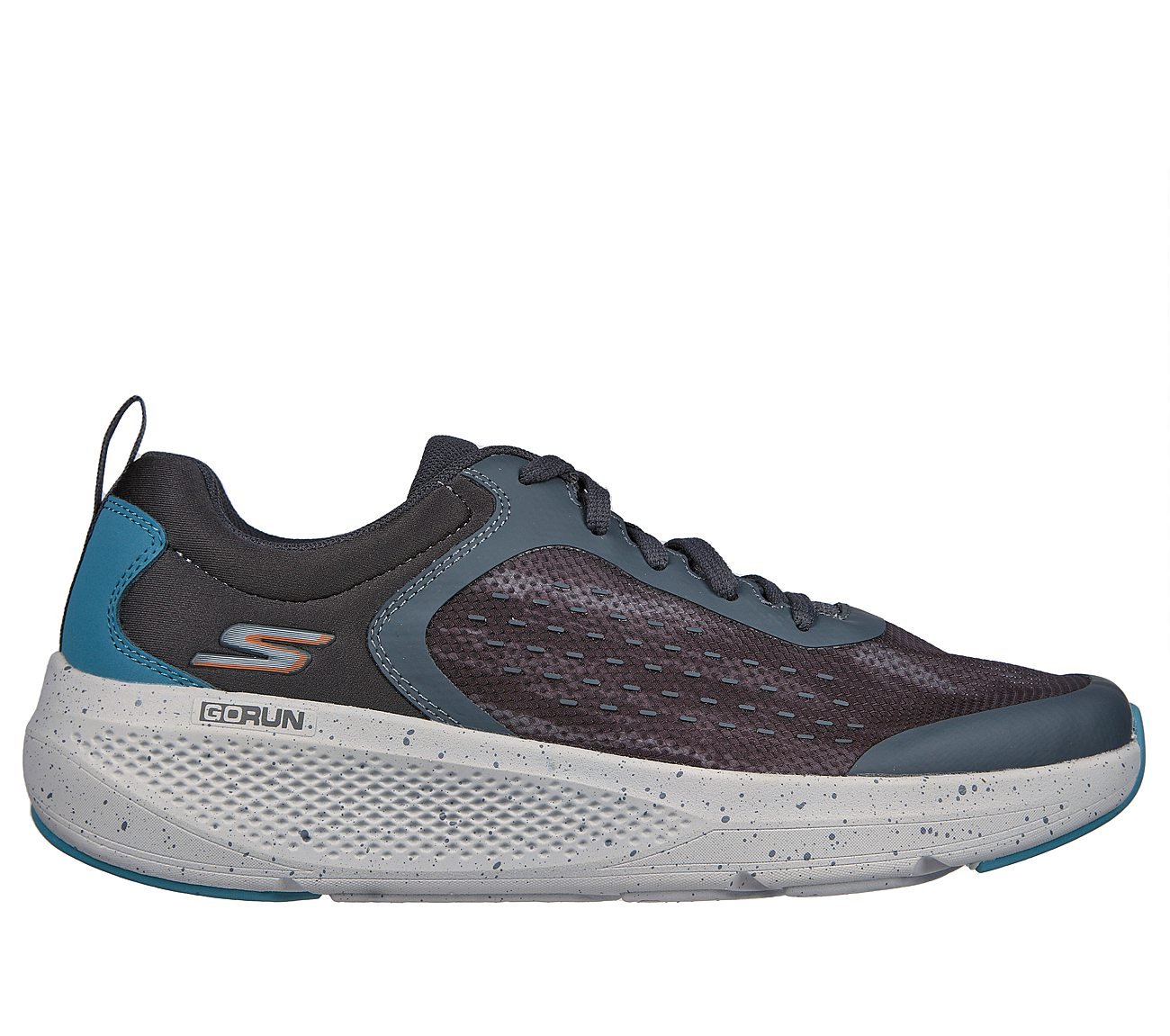 GO RUN ELEVATE, GREY/ORANGE Footwear Lateral View