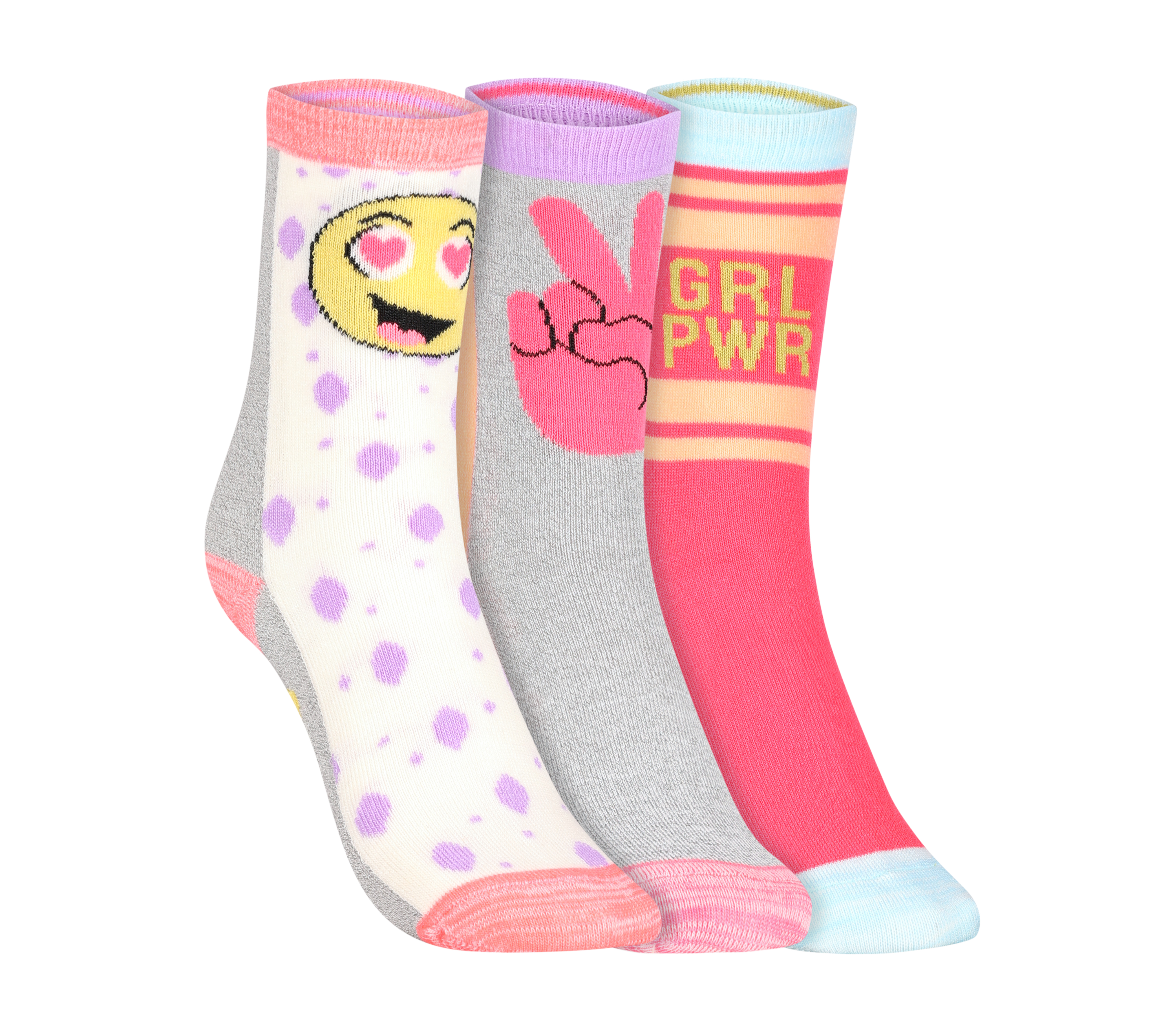 3PK GIRLS NON TERRY CREW- FLA, MMULTI Accessories Lateral View
