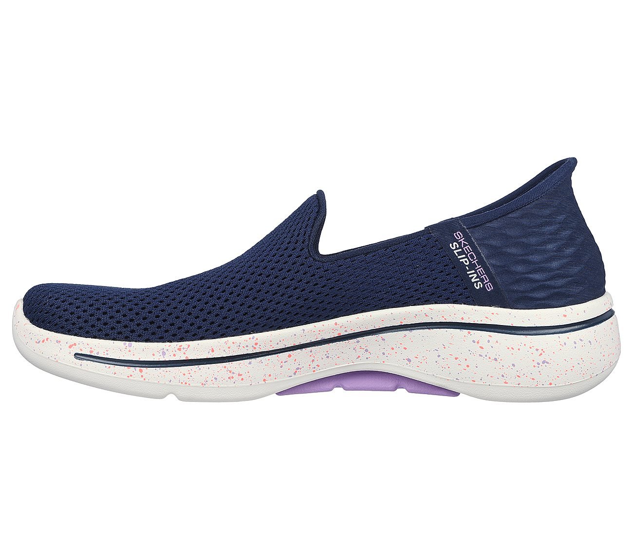 GO WALK ARCH FIT, NAVY/LAVENDER Footwear Left View