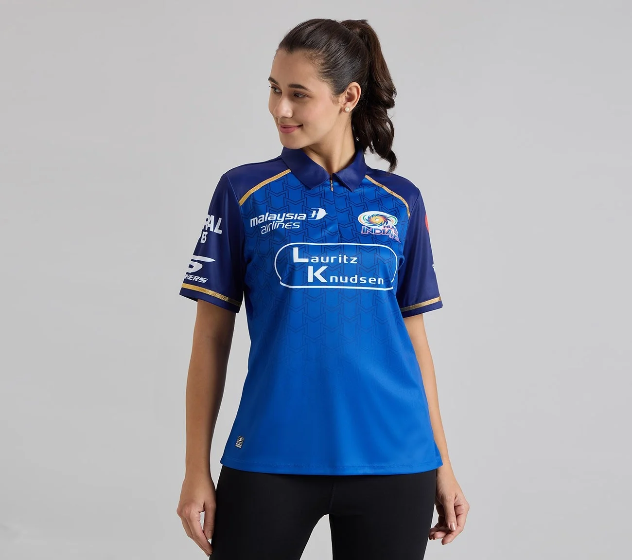MUMBAI INDIANS IPL WOMEN'S FAN JERSEY 2026, ROYAL/NAVY/LIME