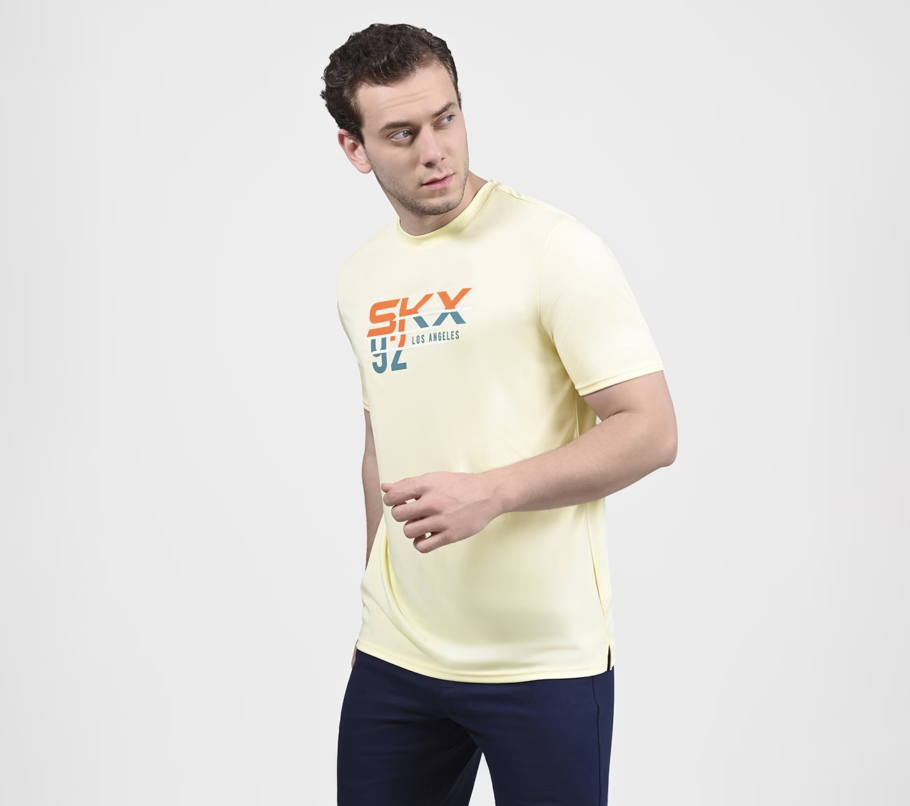CORE WAVE SKX TEE, WHITE/BLUE/YELLOW Apparels Top View