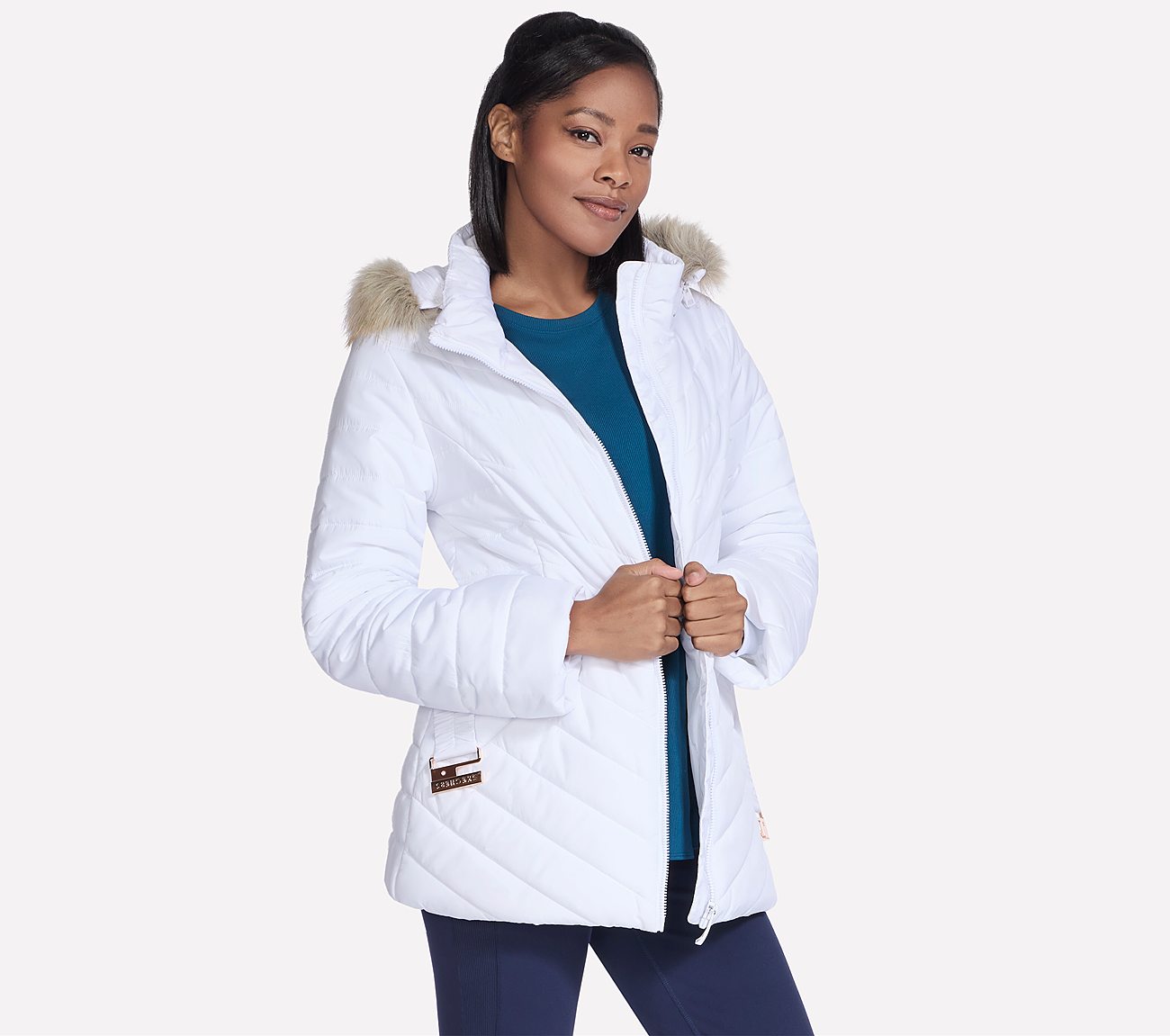 ON-THE-GO BELTED PARKA, WHITE Apparels Left View