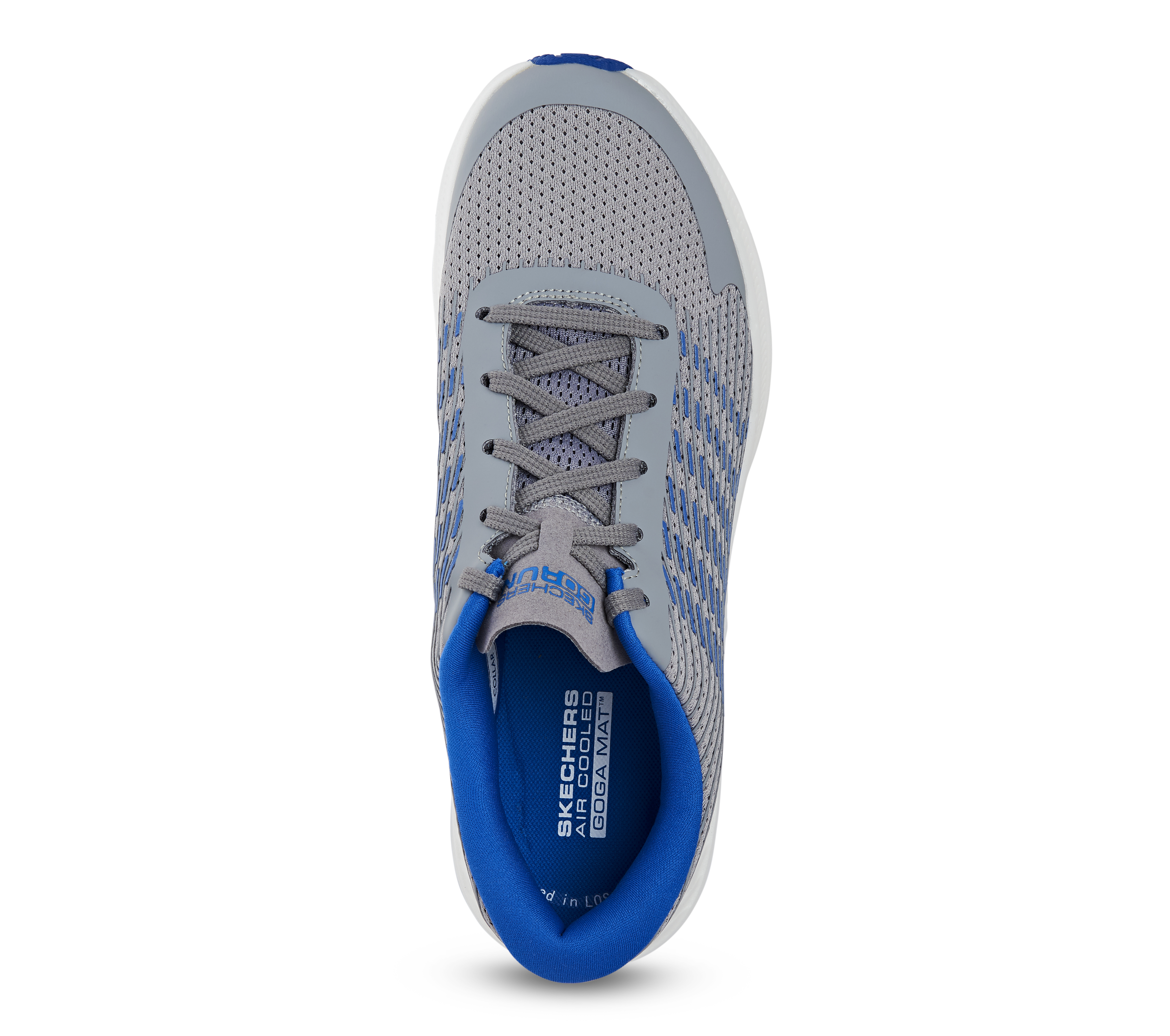 GO RUN HYPER BURST - HAPTIC R, GREY/BLUE Footwear Top View