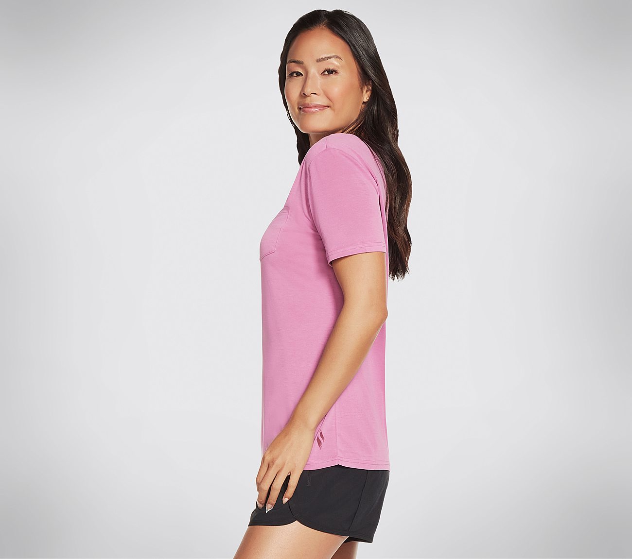TRANQUIL POCKET TEE, PURPLE/PINK Apparels Bottom View