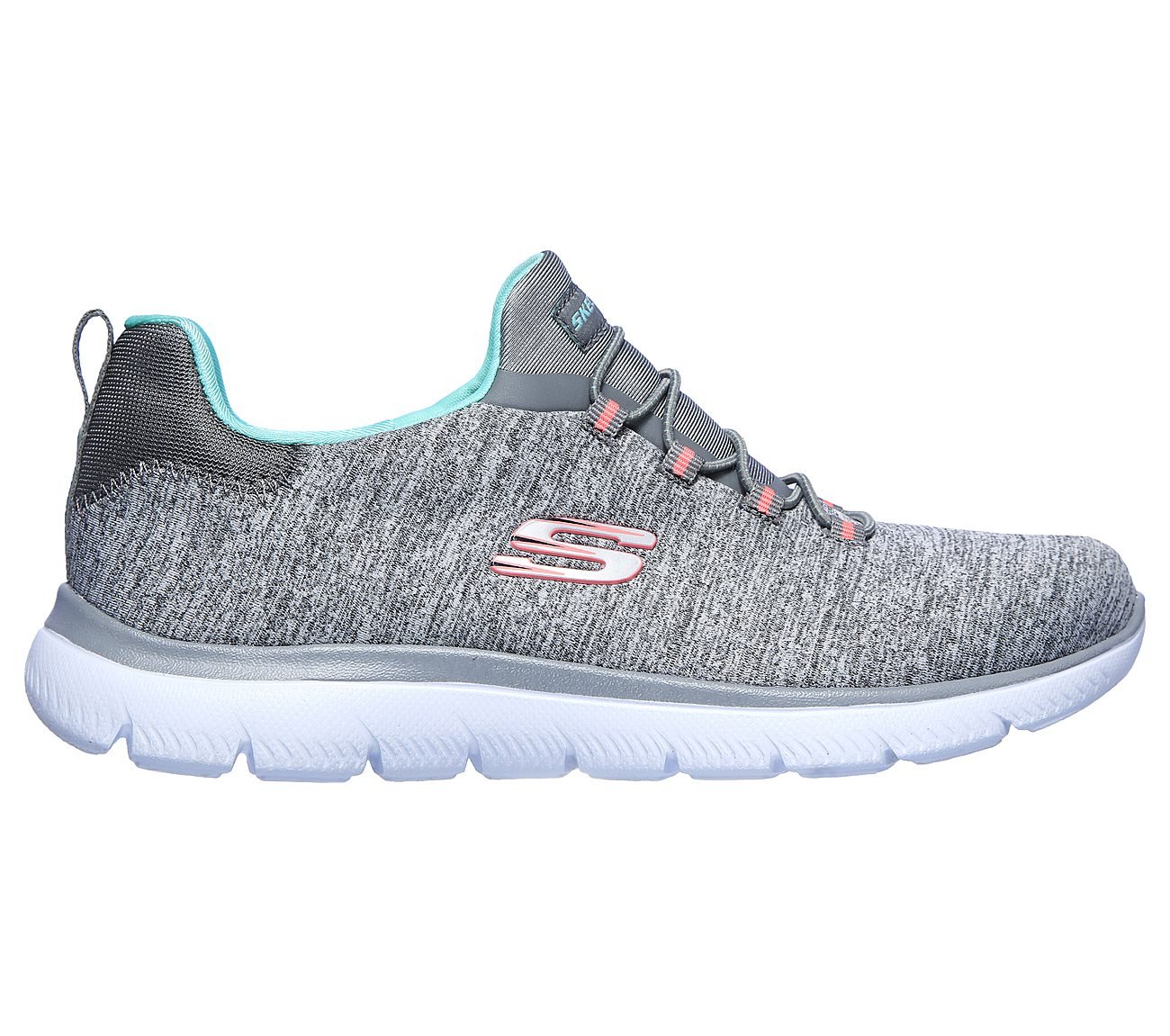 SUMMITS - QUICK GETAWAY, GREY/MINT Footwear Lateral View