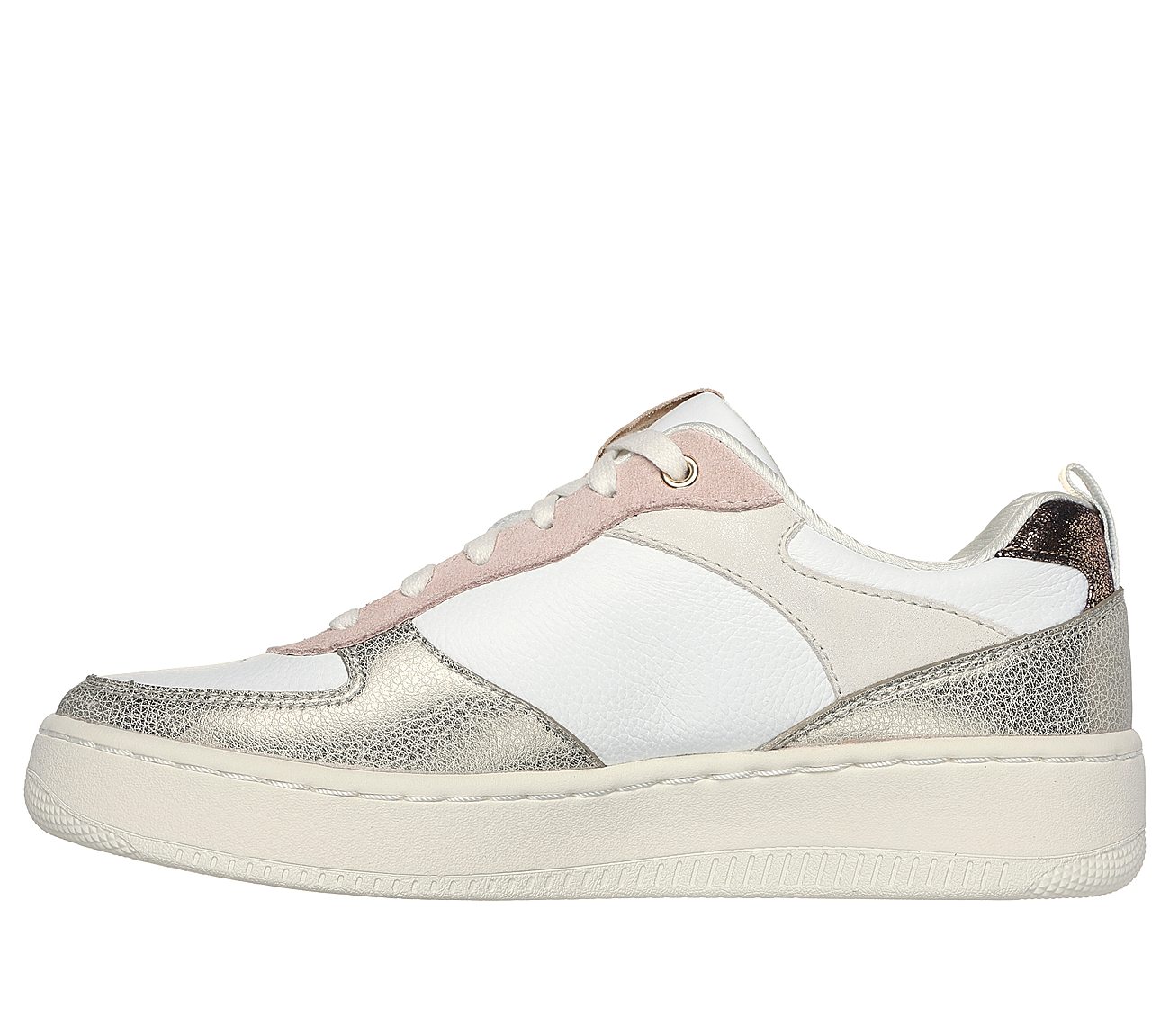 SPORT COURT 92-SHEER SHINE, WHITE/PINK/GOLD Footwear Left View