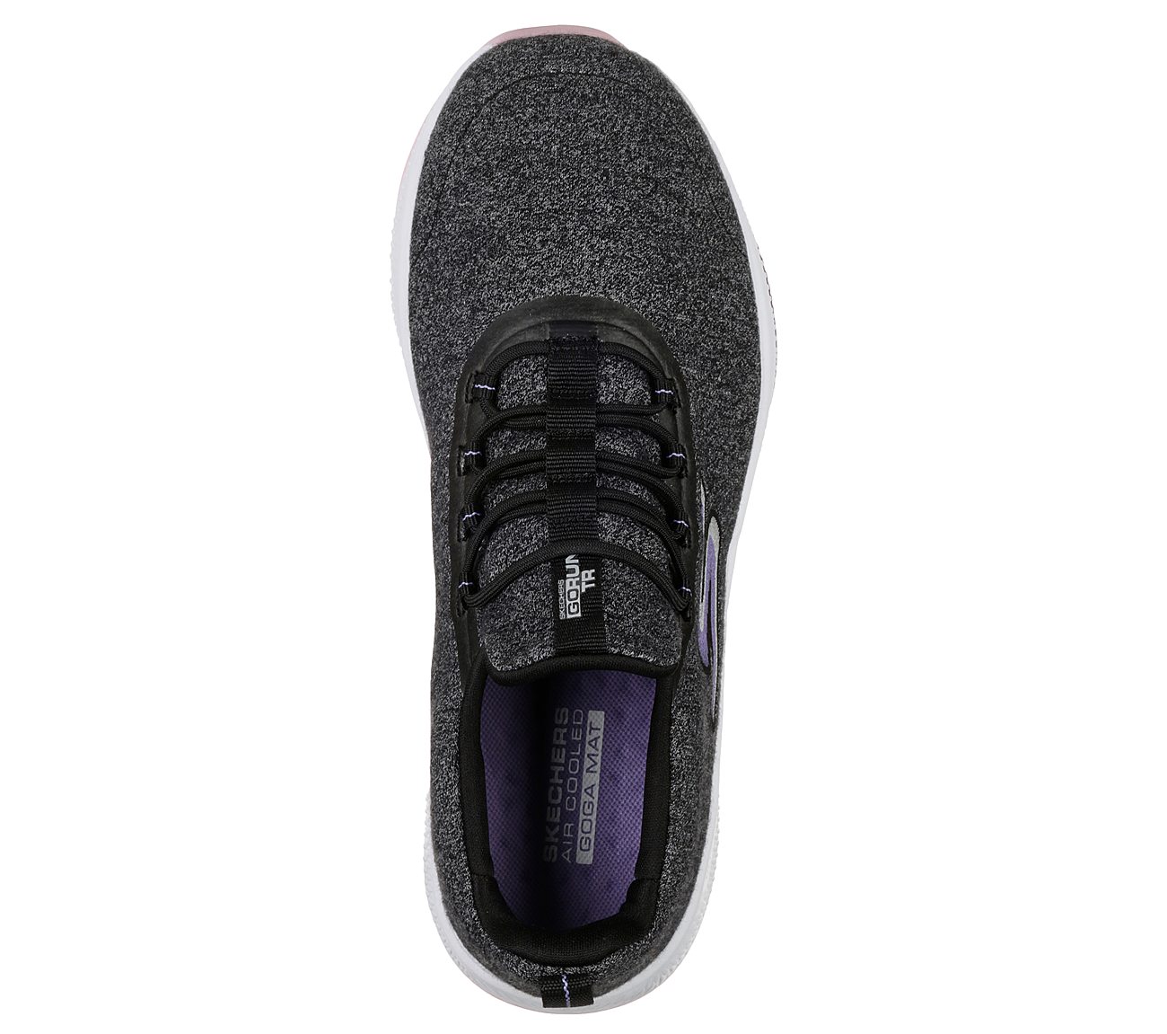 GO RUN TR- EXCEPTION, BLACK/LAVENDER Footwear Top View