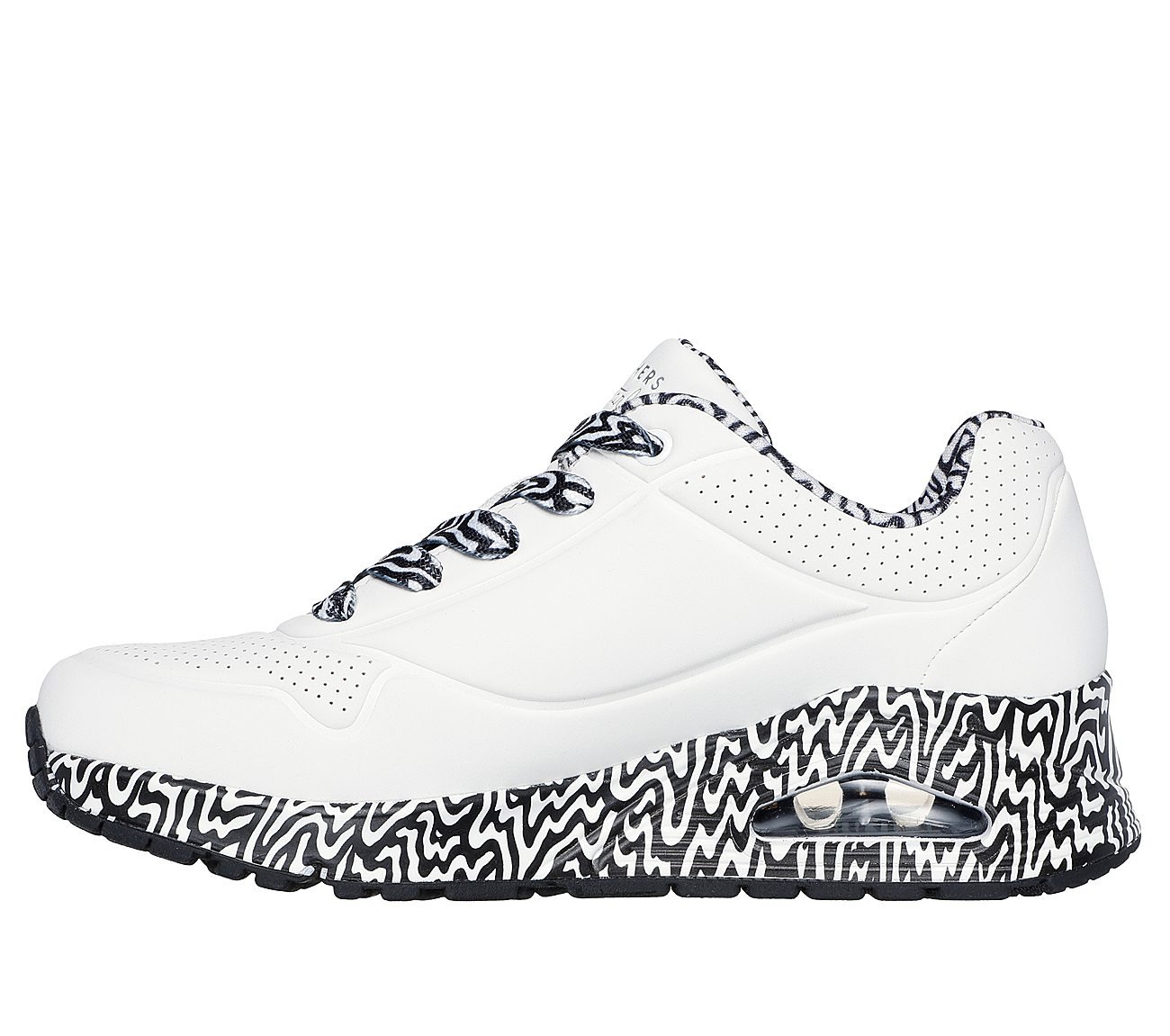 UNO - MINI DRIP, WHITE BLACK Footwear Left View