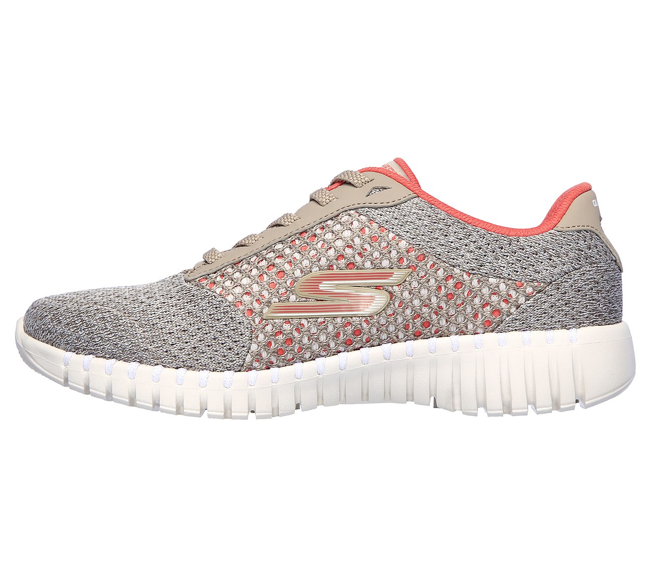 GO WALK SMART-INFLUENCE, TAUPE/CORAL Footwear Left View
