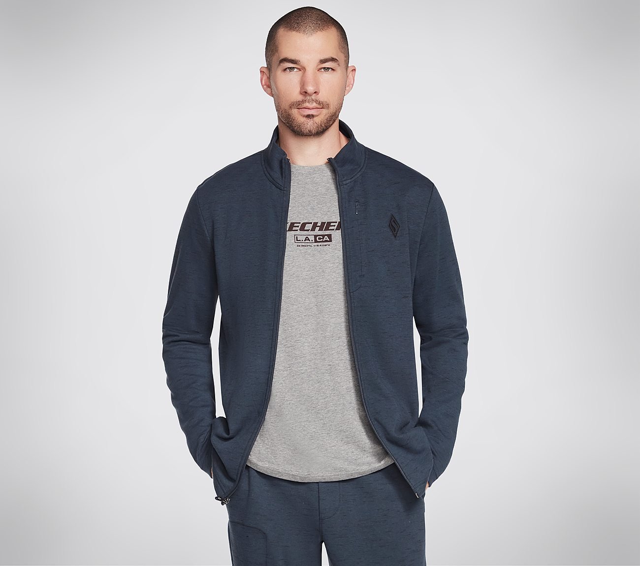 SKECHERS GOWALK STROLL JACKET, NNNAVY Apparels Lateral View