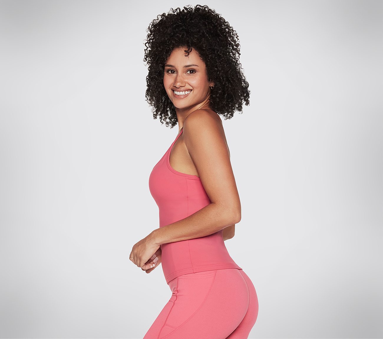 GOWALK RACERBACK SHELF BRA CA, RED/BLUE Apparel Bottom View