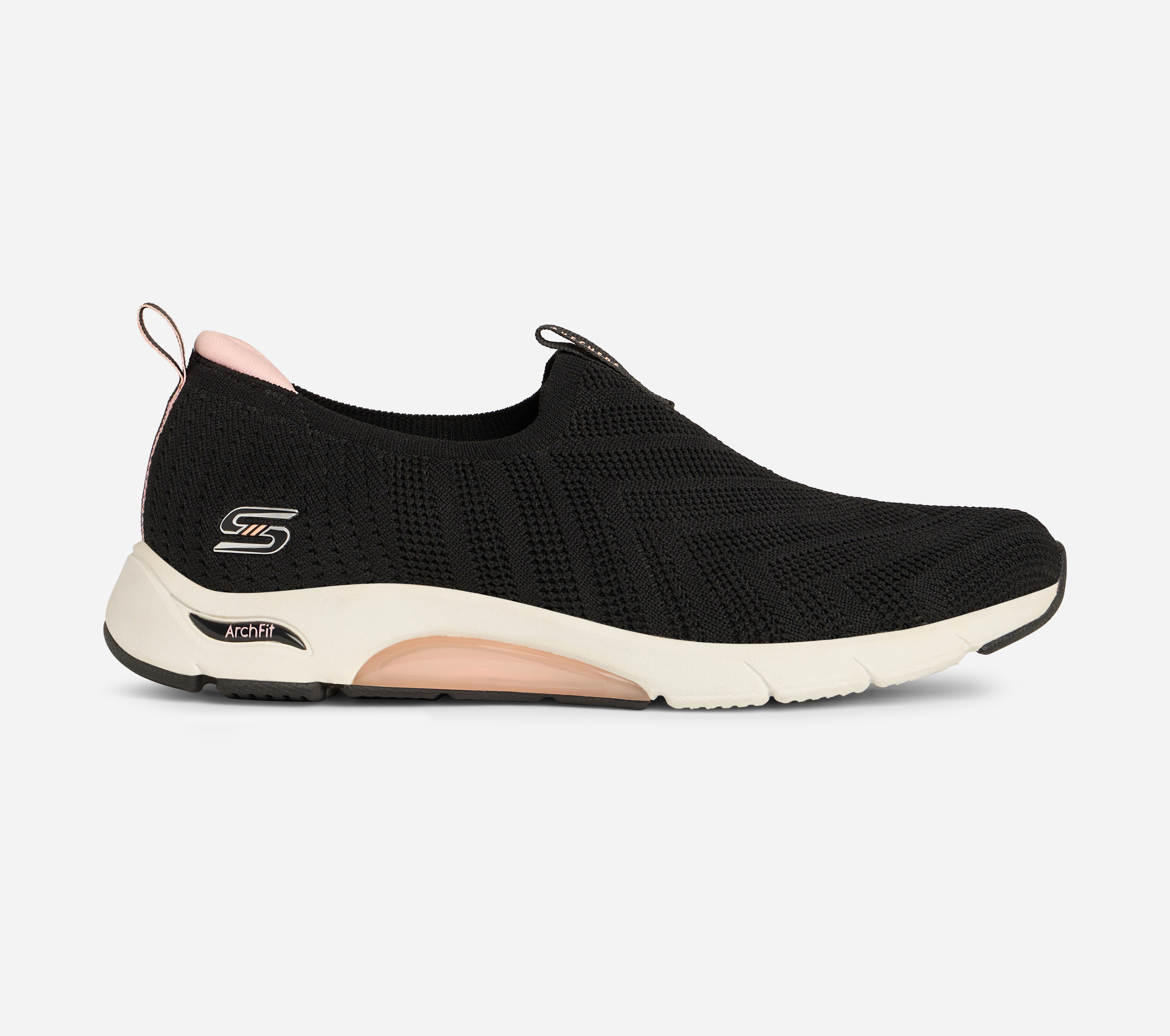 SKECH-AIR ARCH FIT - TOP PICK, BLACK/LIGHT PINK Footwear Top View