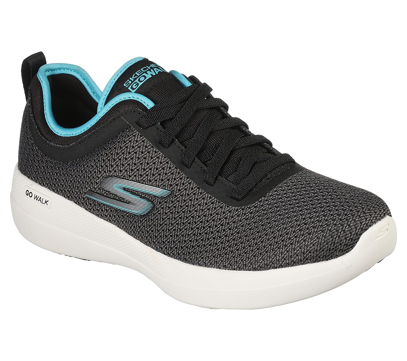 GO WALK STABILITY-COCO JAZZ, BLACK/TURQUOISE Footwear Lateral View