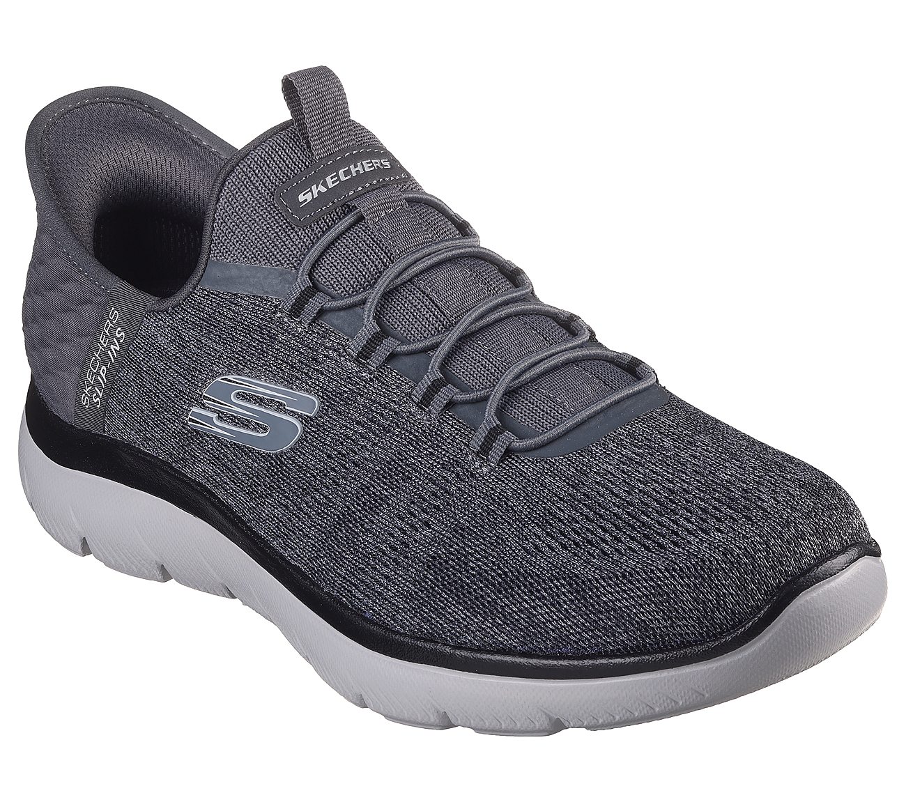 Skechers Slip-ins: Summits - Key Pace, CHARCOAL/BLACK Footwear Right View