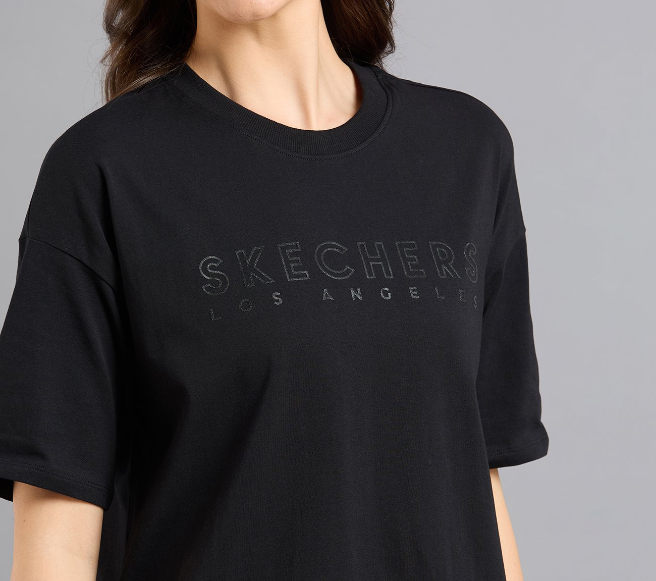 GEL PRINT OVERSIZED TEE, BLACK Apparel Right View