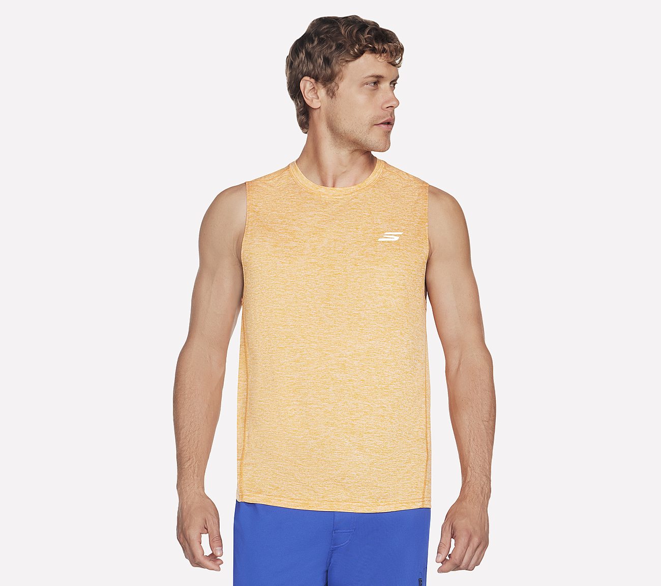 GODRI CHARGE MUSCLE TANK, ORANGE YELLOW Apparel Lateral View