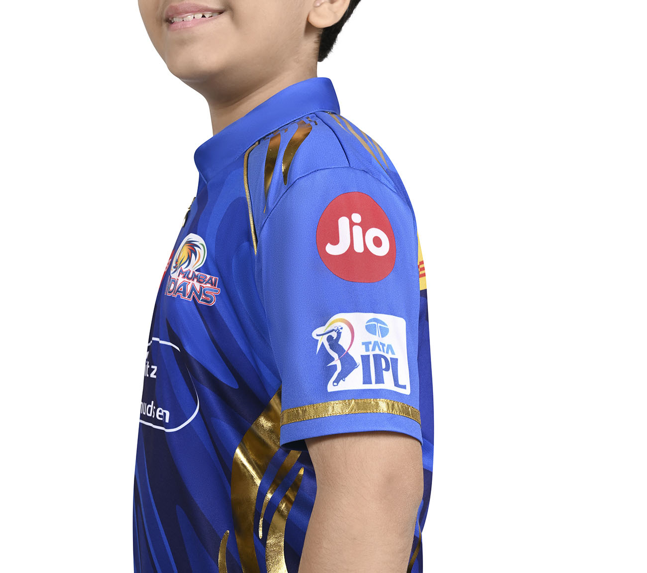 MUMBAI INDIANS: KIDS JERSEY, ROYAL/NAVY/LIME Apparel Right View