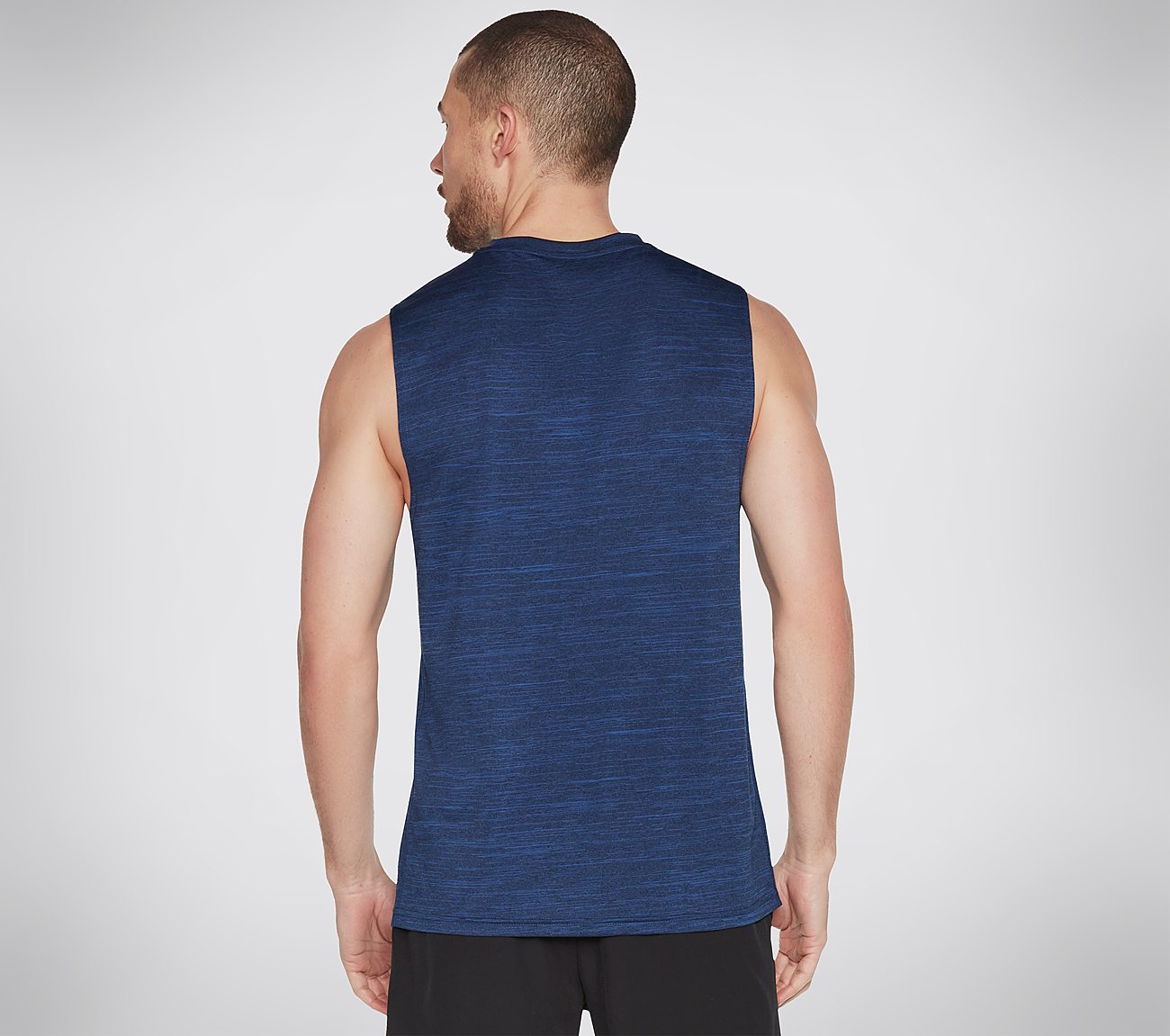 ON THE ROAD MUSCLE TANK, BLUE/LIGHT BLUE Apparels Top View