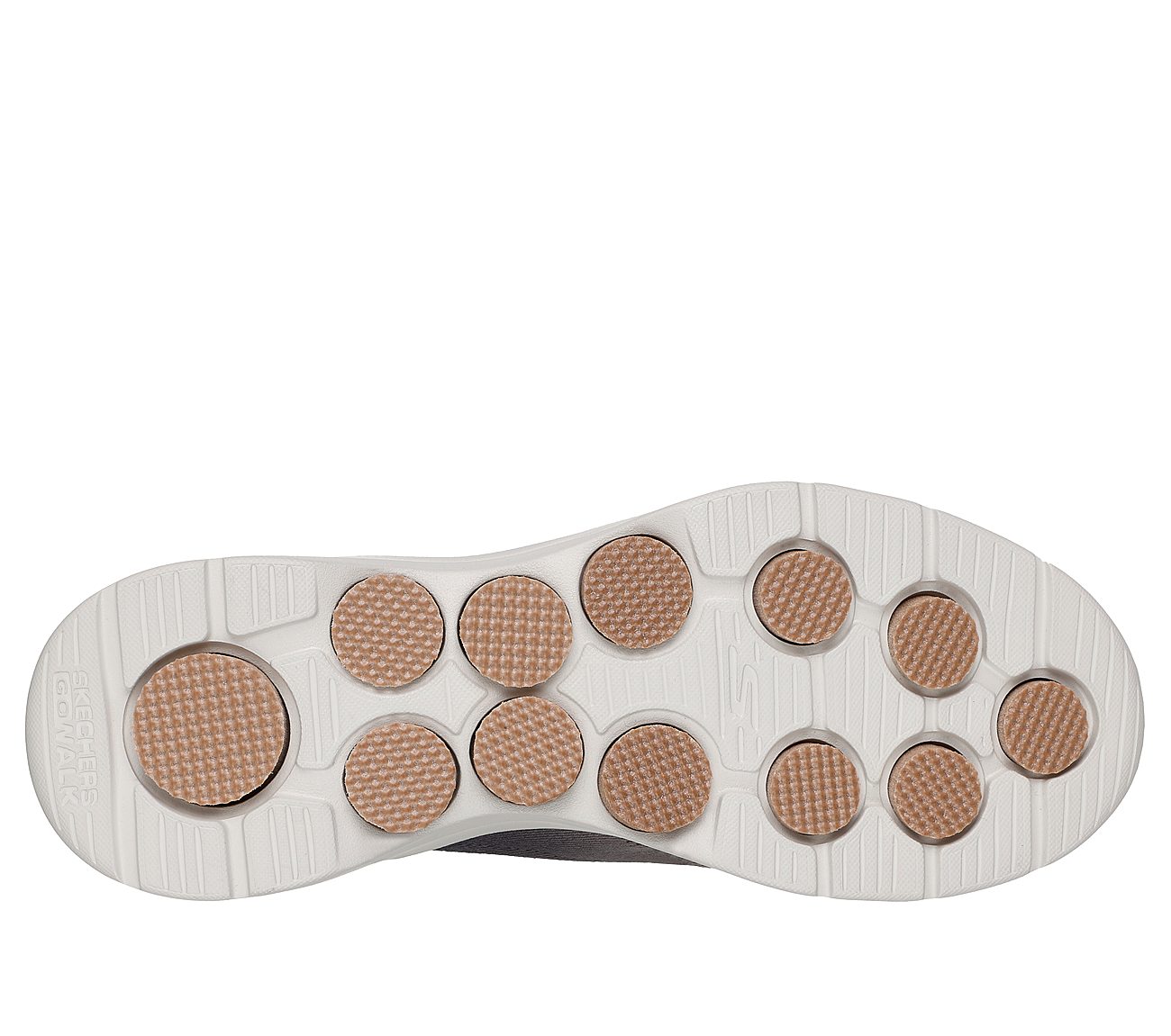 GO WALK 7 - EASY ON 2, BLACK/TAN Footwear Bottom View