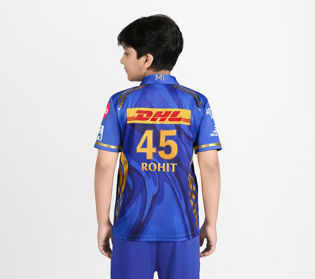 MUMBAI INDIANS: KIDS JERSEY, ROYAL/NAVY/LIME Apparel Left View