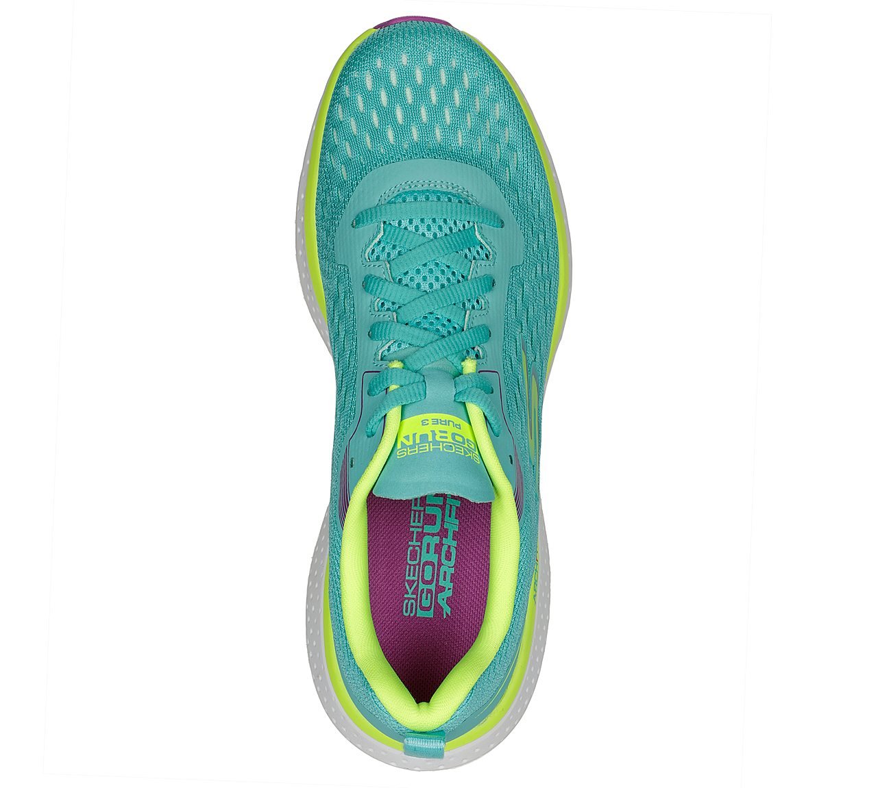 GO RUN PURE 3, TEAL Footwear Top View