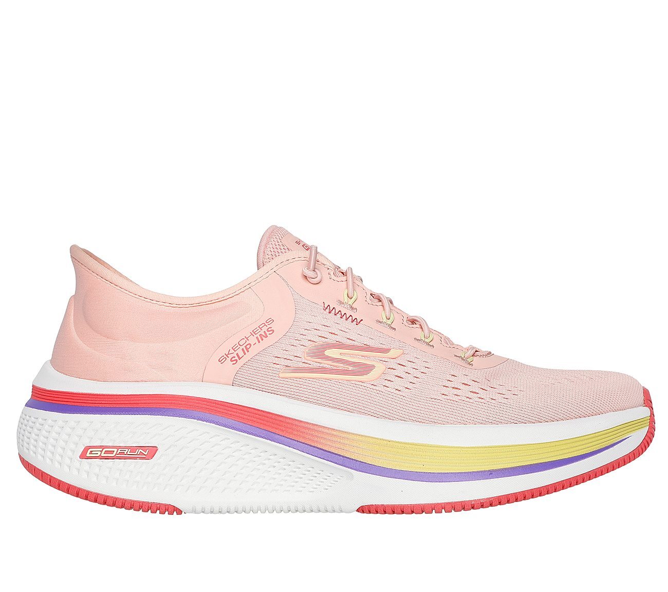 GO RUN ELEVATE 2.0 - BANYAN, PEACH Footwear Lateral View