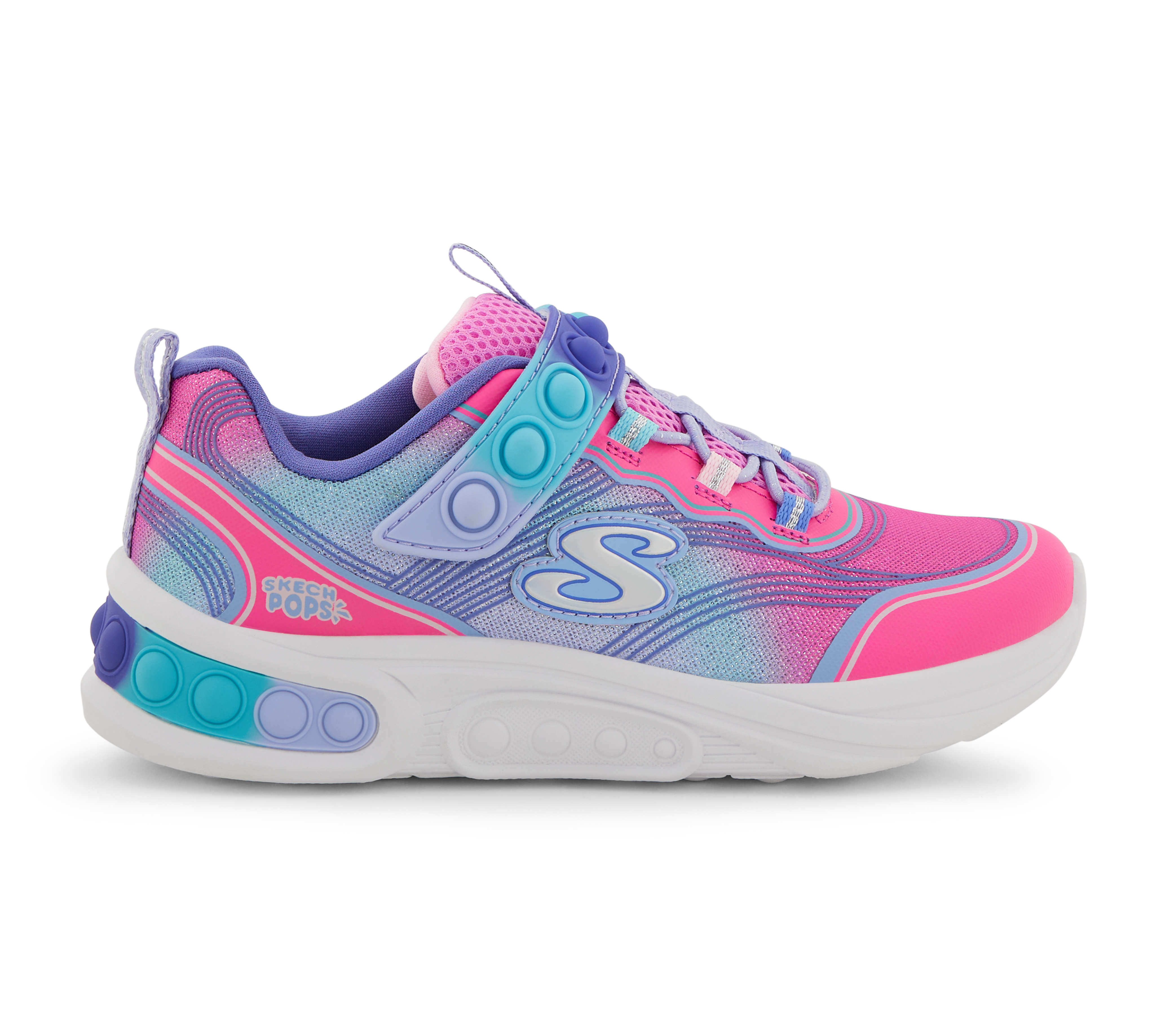 SKECH POPS BLAST, PINK/MULTI Footwear Right View