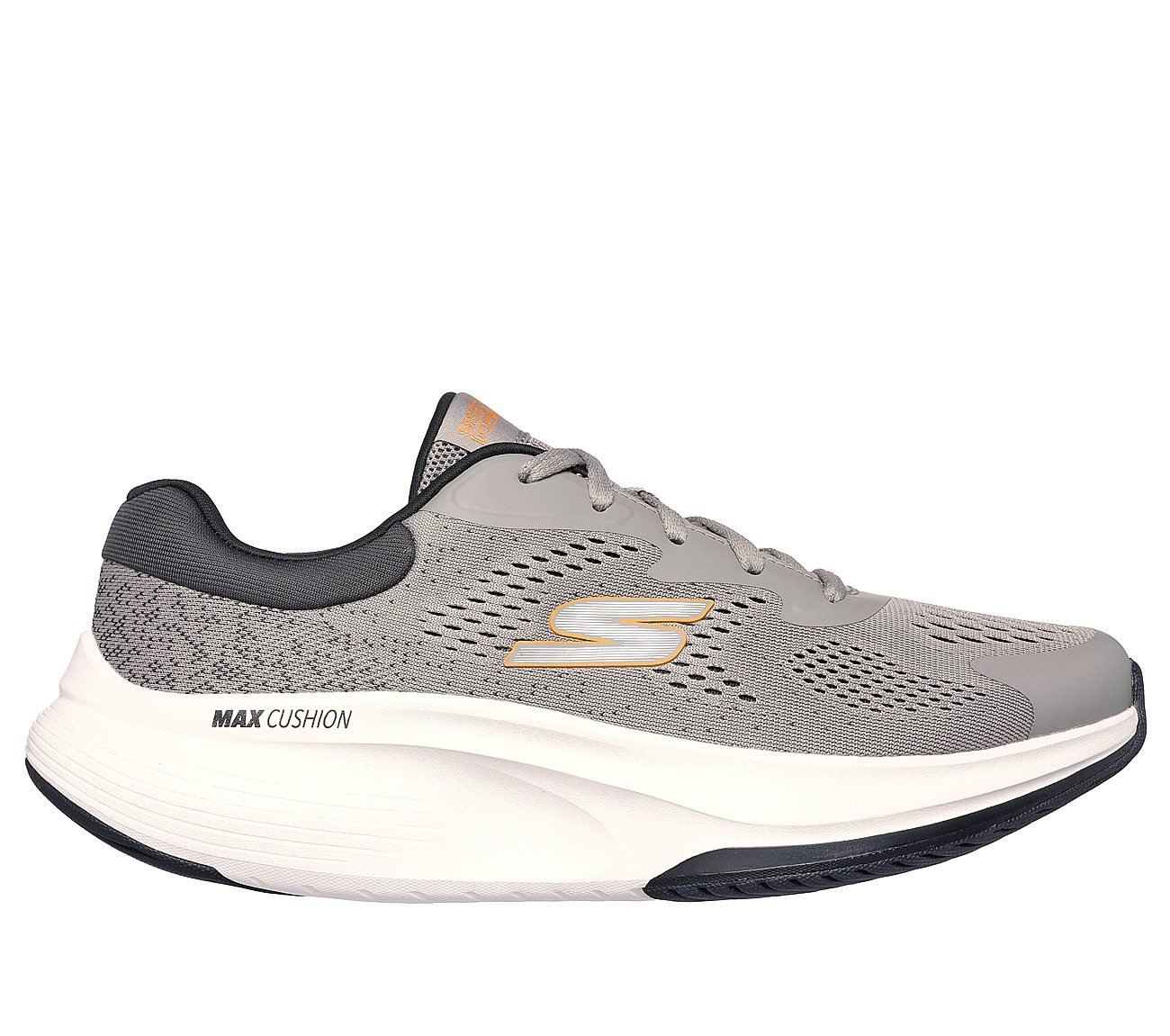 GO WALK MAX WALKER - AUGUSTUS, CHARCOAL/ORANGE Footwear Lateral View