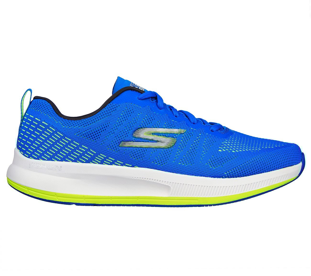 GO RUN PULSE - STRADA, BLUE/LIME Footwear Lateral View