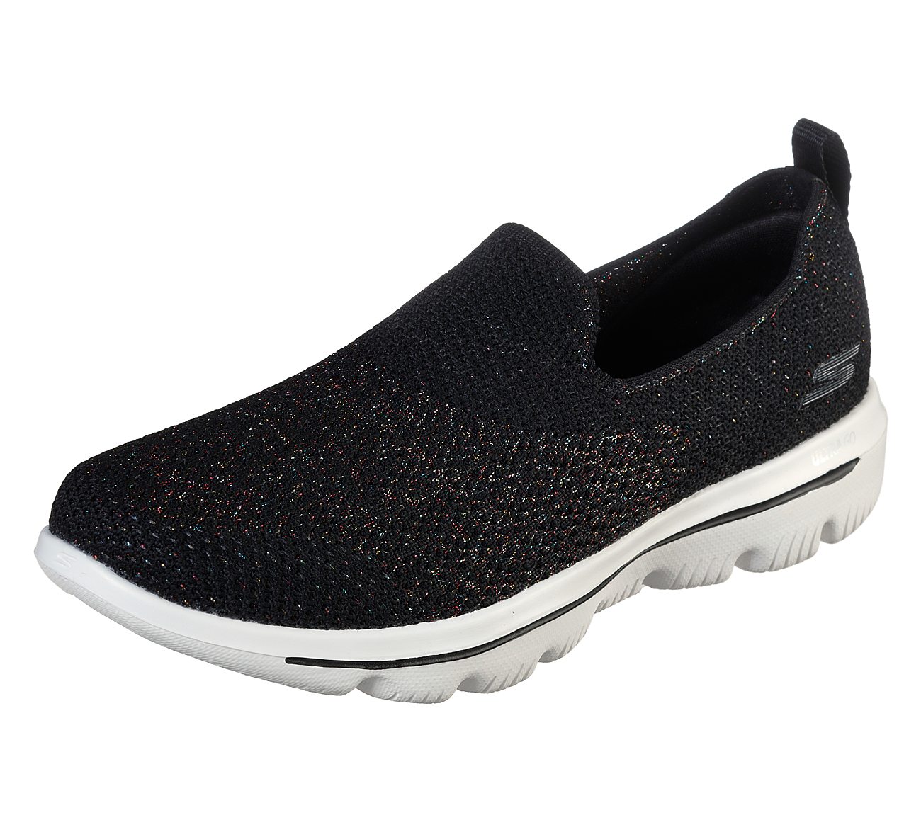 GO WALK EVOLUTION ULTRA-BRIGH, BLACK/MULTI Footwear Lateral View