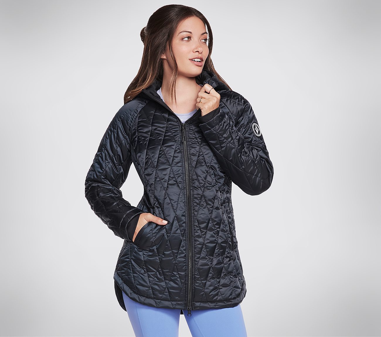 GOWALK DIAMOND QUILT JACKET, BBBBLACK Apparel Lateral View