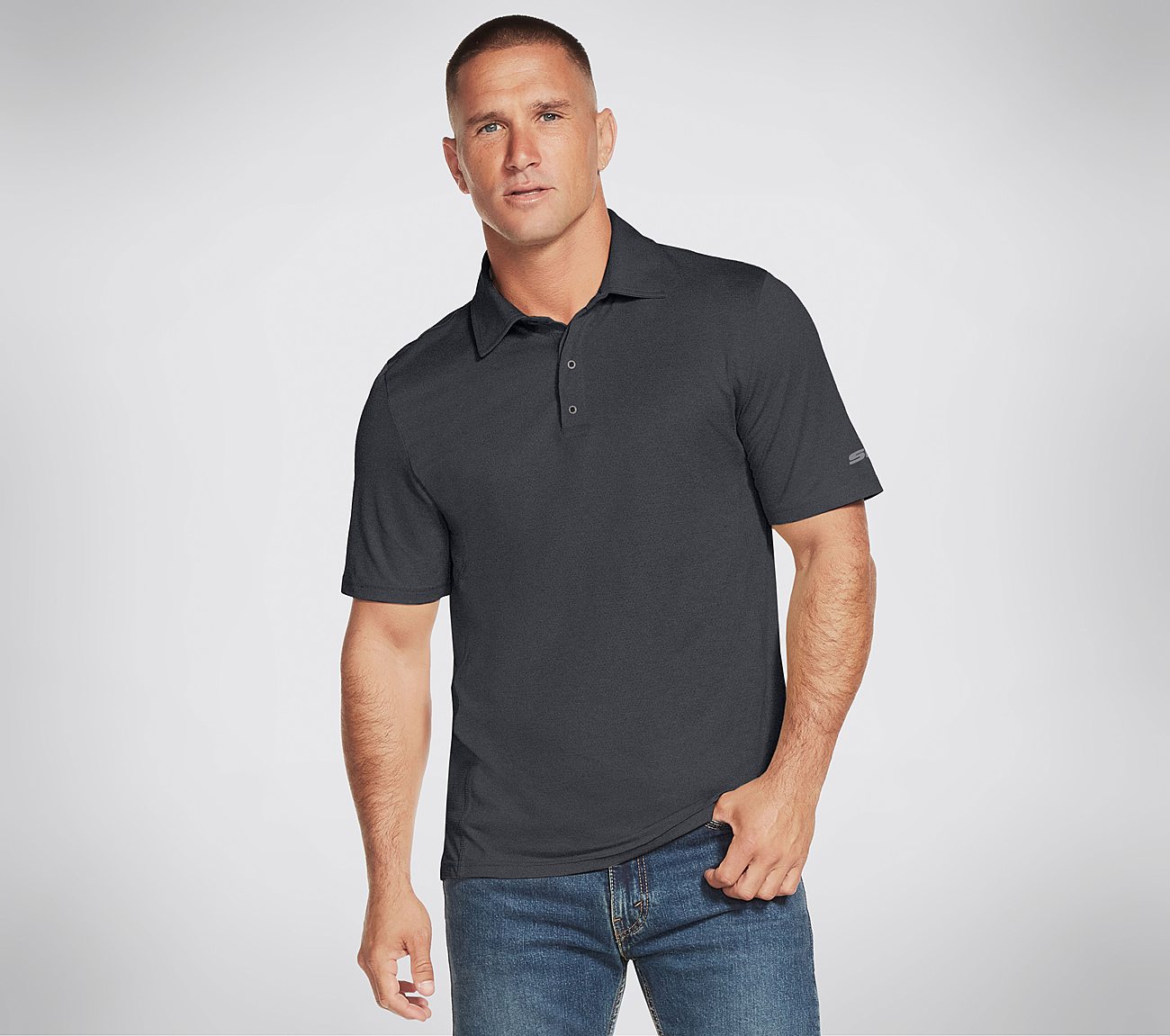 SKECH-AIR POLO, BBBBLACK Apparel Lateral View