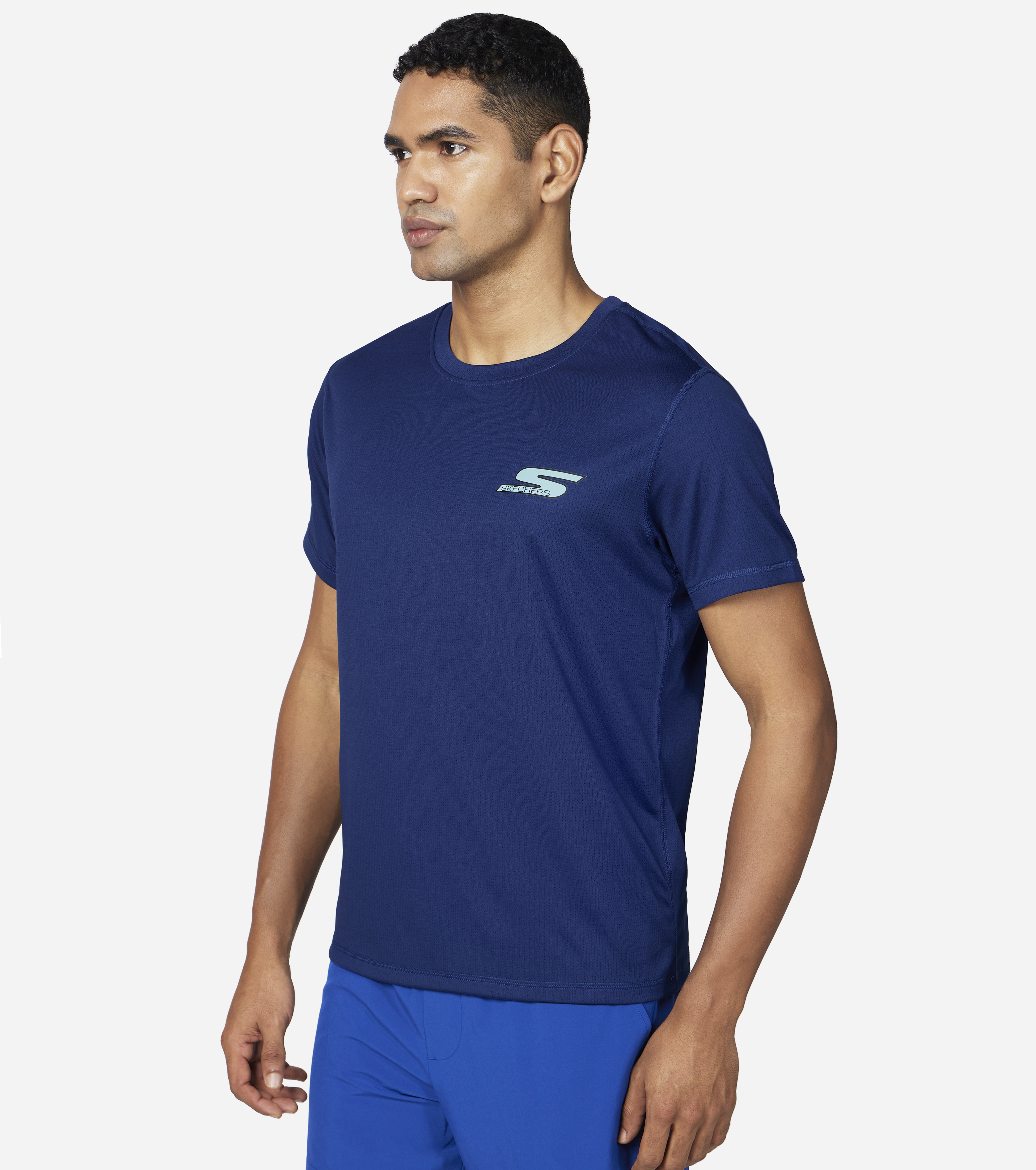 GORUN ELEVATE T-SHIRT, BLUE/WHITE Apparel Top View