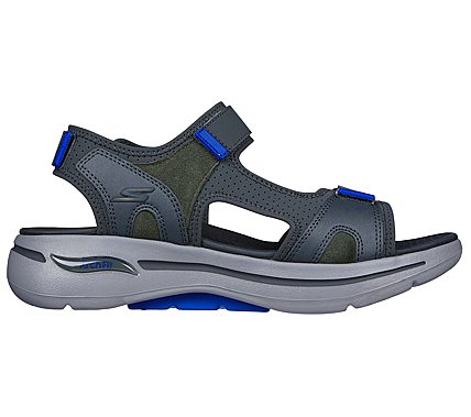 GO WALK ARCH FIT SANDAL-MISSI, CHARCOAL/BLUE Footwear Right View