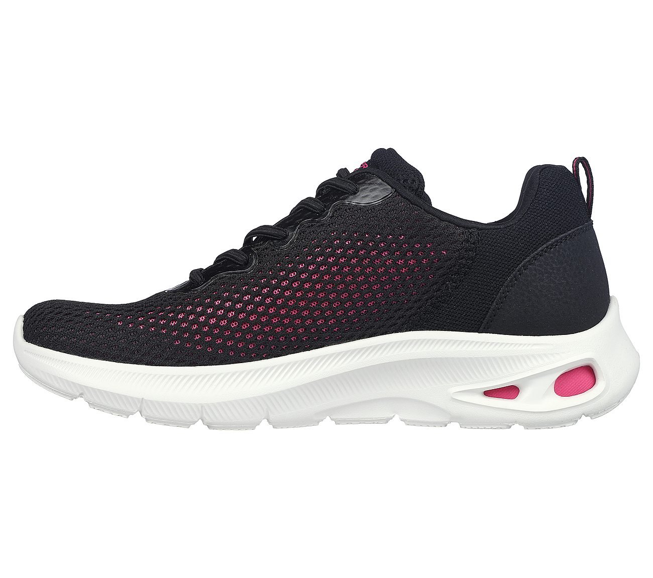 BOBS UNITY - HINT OF COLOR, BLACK/HOT PINK Footwear Left View