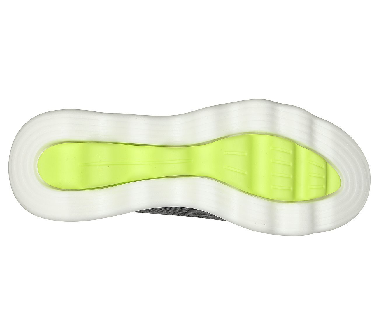 Skechers Slip-ins: GO WALK Massage Fit - Current, GRAY/LIME Footwear Bottom View