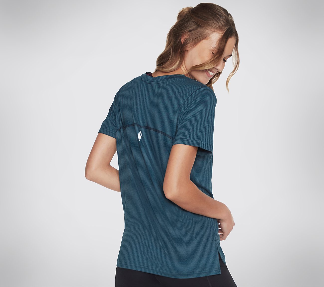 GODRI STRIDE TEE, TEAL Apparels Top View