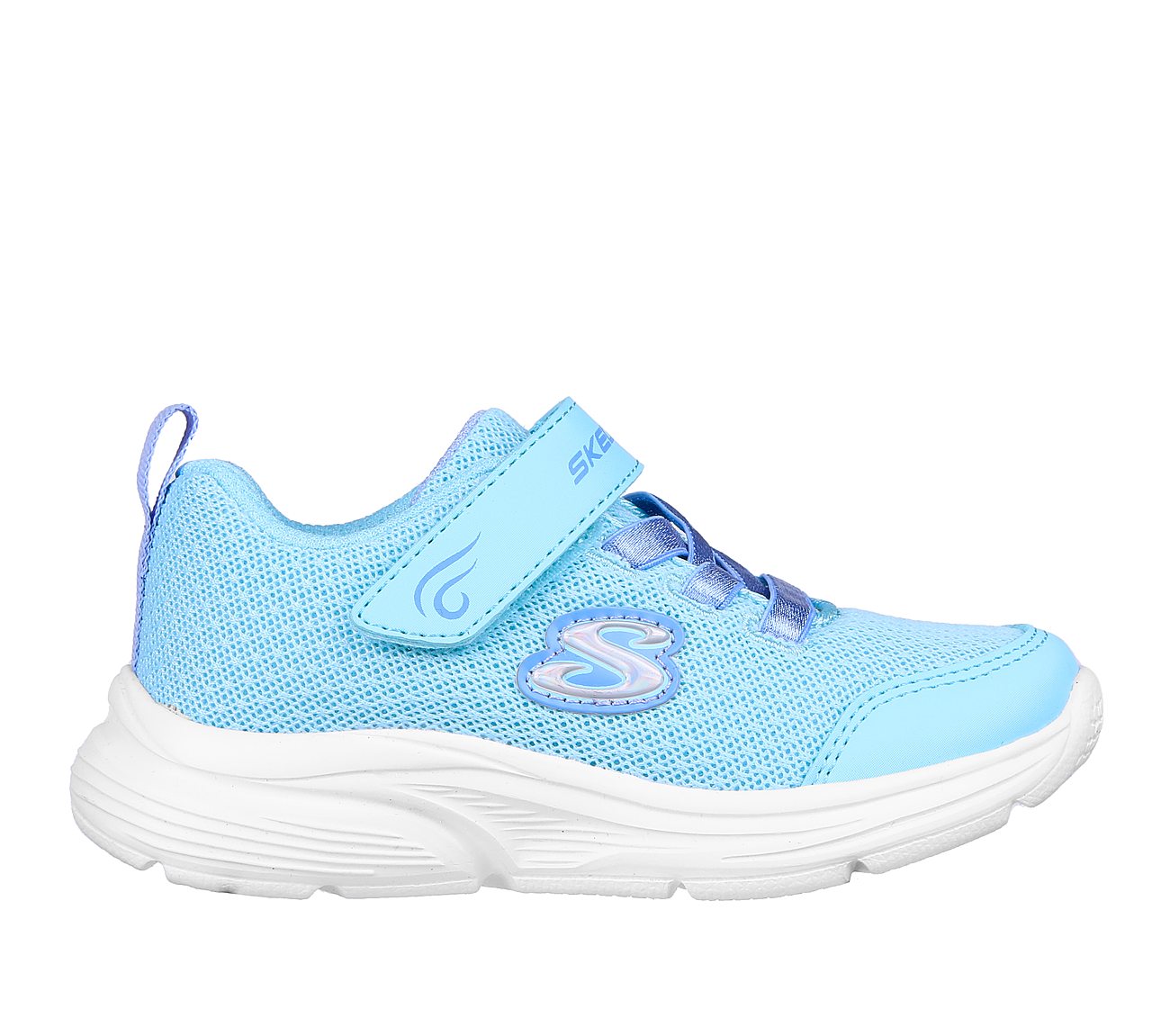 WAVY LITES - BLISSFULLY FREE, AQUA Footwear Lateral View