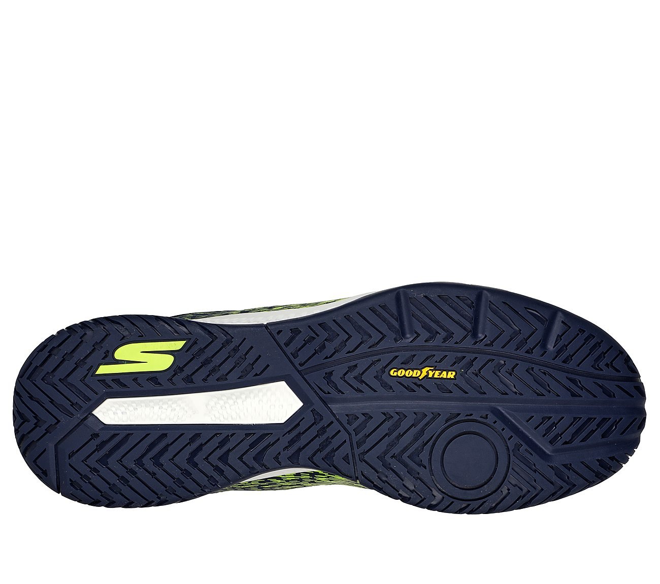 SKECHERS VIPER COURT- PICKLEBALL, YELLOW/NAVY Footwear Bottom View